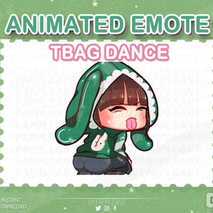 DBD Animated Emote Feng min Green Bunny Tbag dance | Dead by daylight Booty Emotes | Dbd Teabagging Emoji | Twitch, Discord, Kick