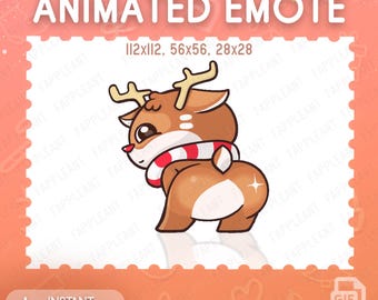Animated Christmas Reindeer Dance Emote | Twitch, Discord (GIF) | Alert, Overlay Xmas