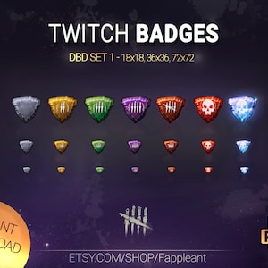 DBD Twitch Badges: Set 1 Ranks (Digital Download)