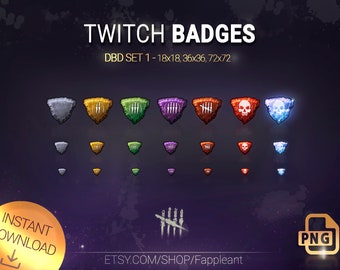 DBD BADGES package for twitch,  twitch badges ranks x7, Set 1