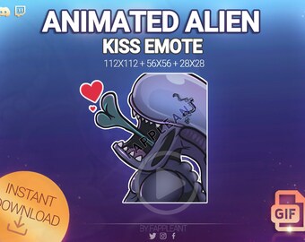 Alien Twitch Emote Package /hello /hi /in Love/ Heart Eyes/ - Etsy