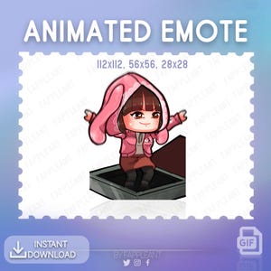 DBD Animated Feng Min Bunny Emote: Pink Hatch Escape (GIF)
