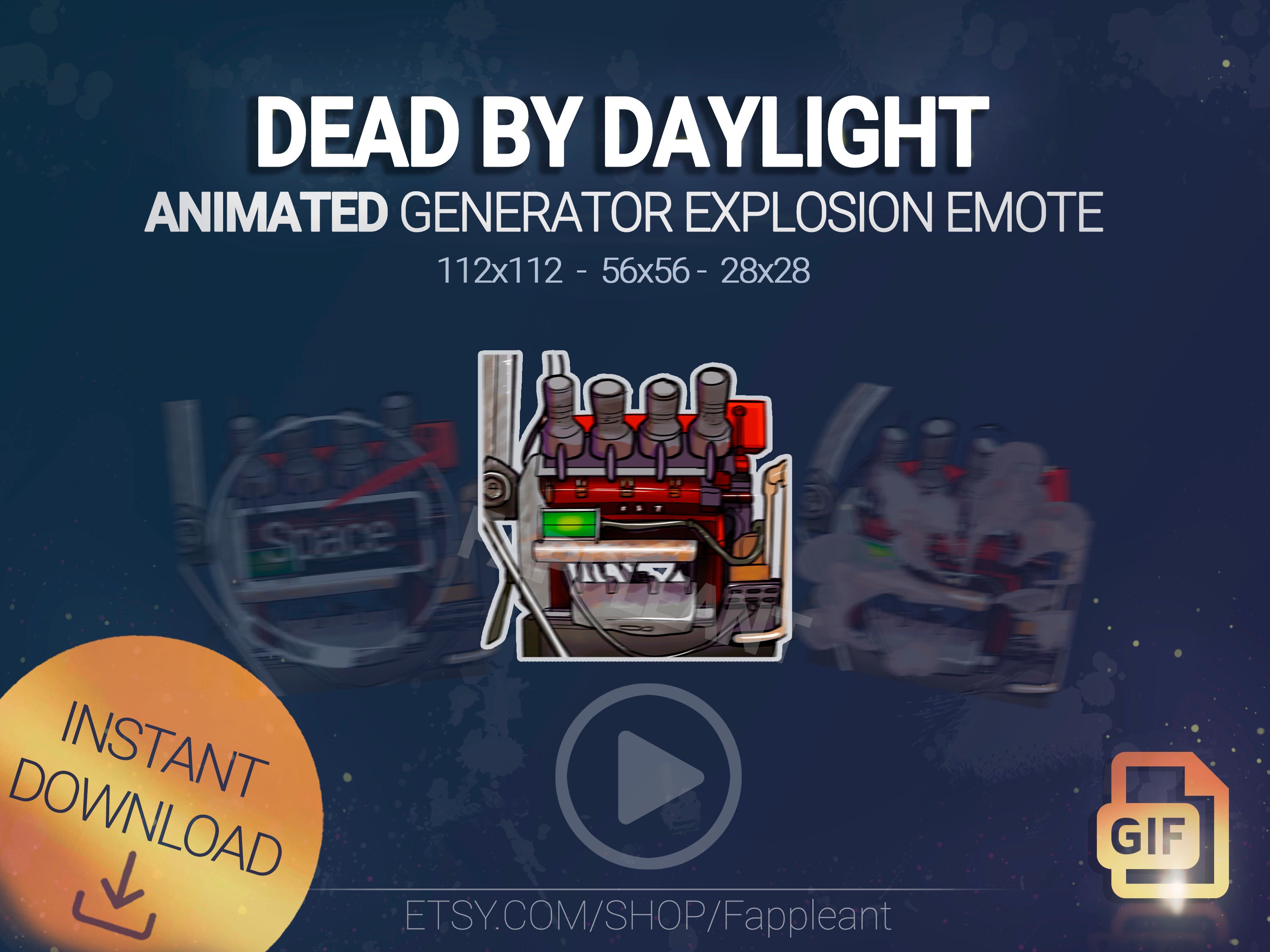 DBD ANIMATED Generator explosion emote Dead by daylight Etsy.de