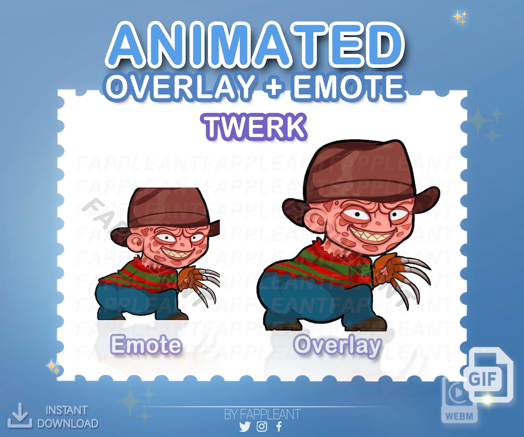 Animated Freddy Dance Twerk Emote, Overlay, Alert | Nightmare Emotes