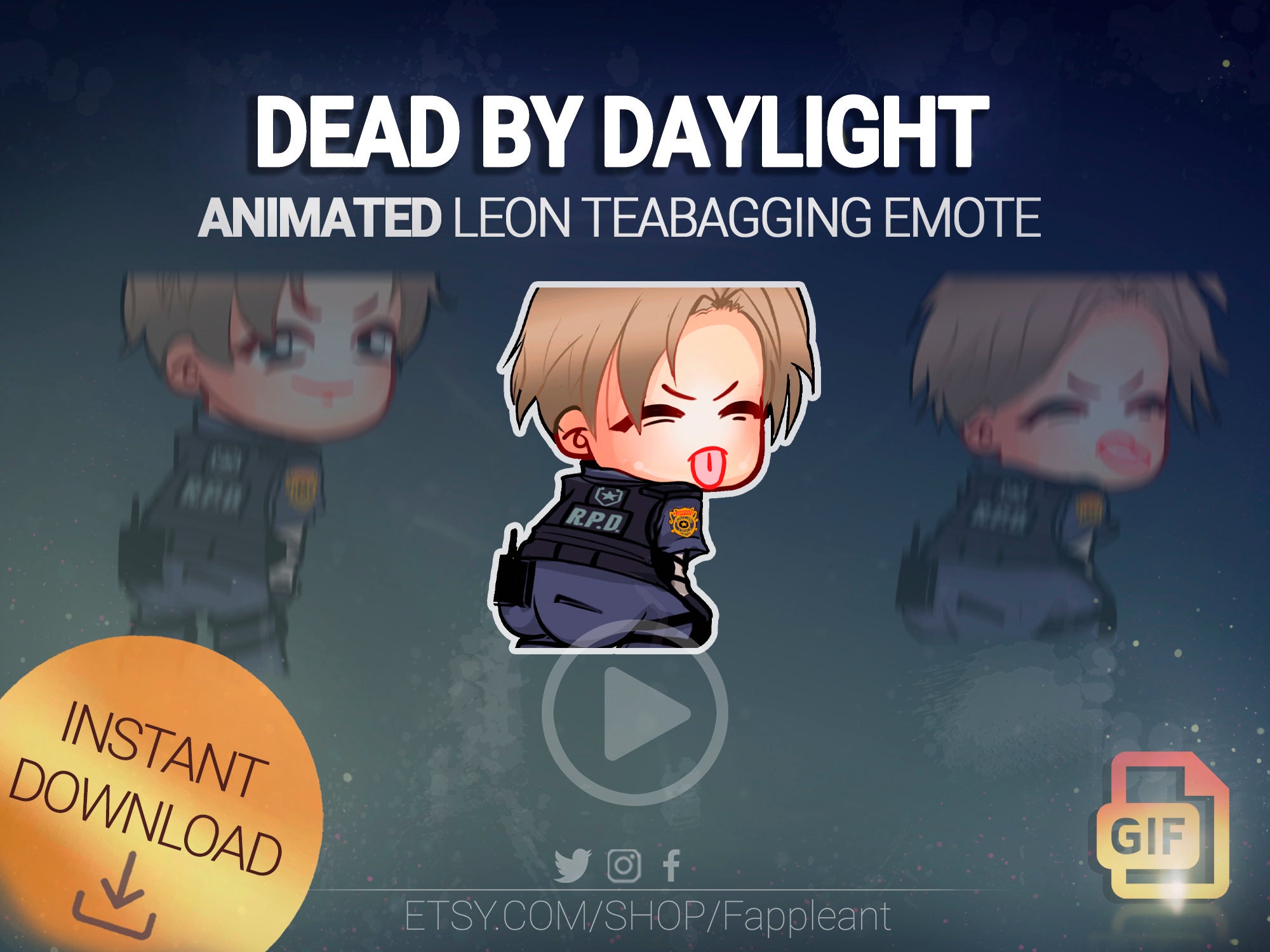 DBD ANIMATED Emote Leon Teabagging Dead by Daylight Survivor - Etsy Denmark DBD ANIMATED Emote Leon Teabagging Dead by Daylight Survivor - Etsy Denmark