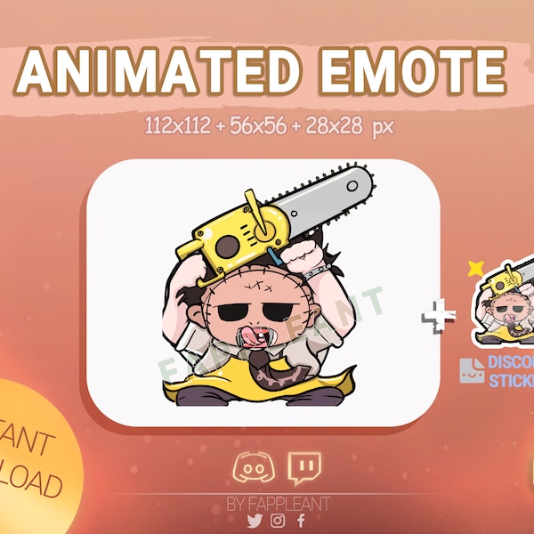 DBD ANIMATED emote killer Leatherface dancing, Tbag Chainsaw dance emoji | Twitch Discord Kick | Dead by Daylight Emotes