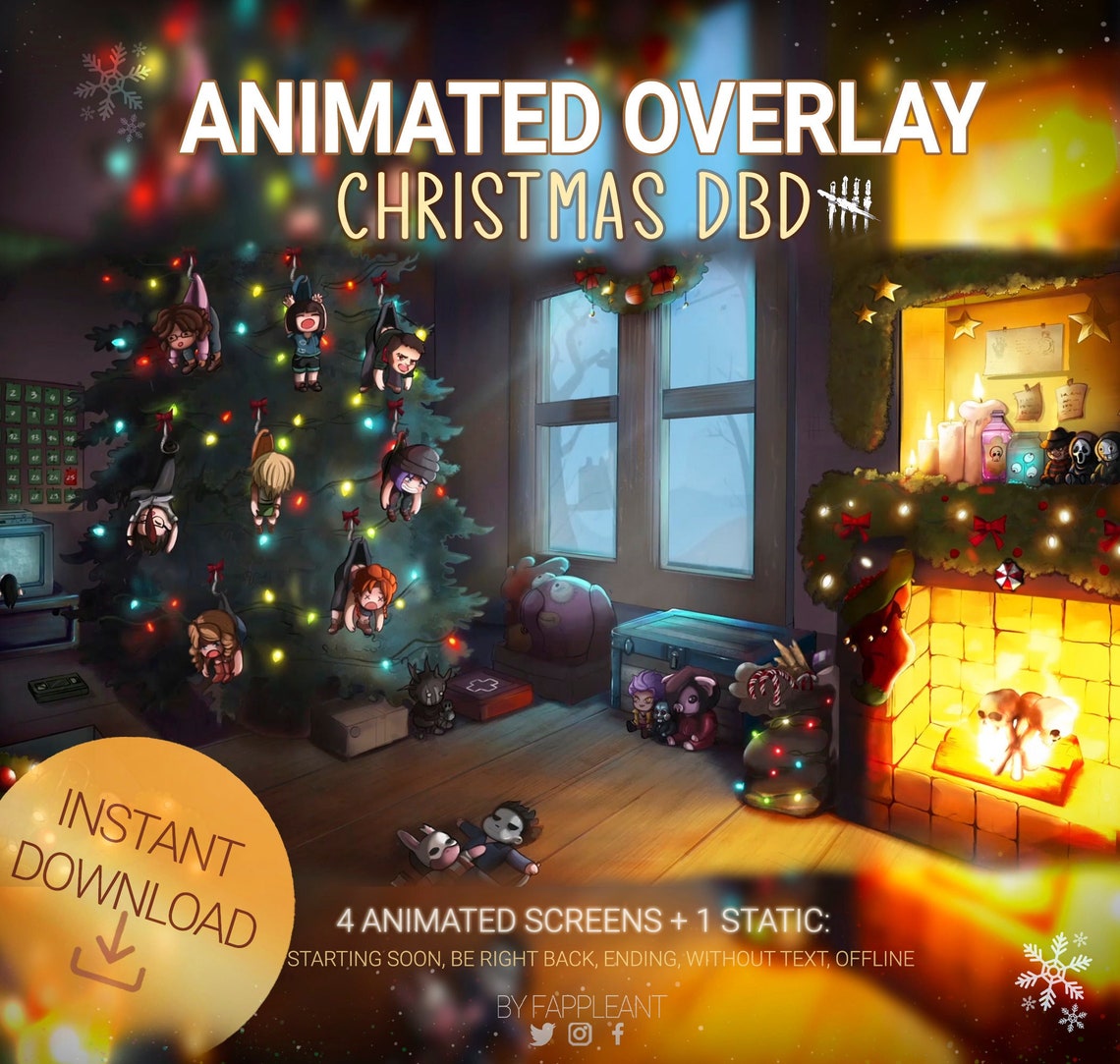 Animated DBD Christmas Overlay, Winter Scenes for Twitch, Dead by