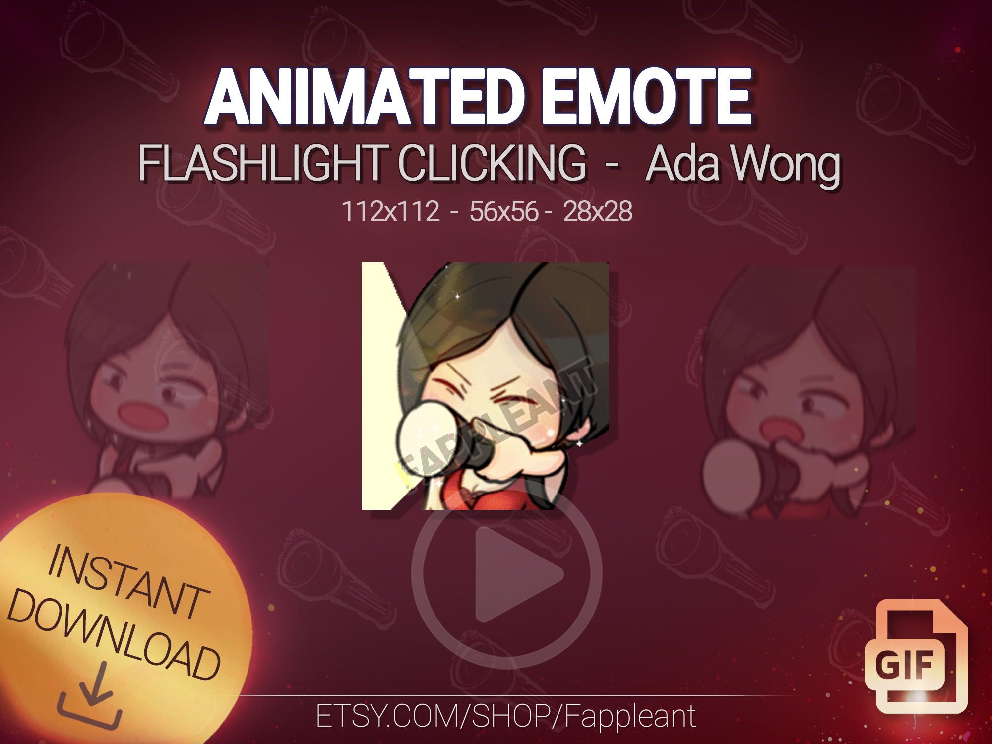 DBD ANIMATED Flashlight Emote of Ada Wong Dead by Daylight Etsy UK
