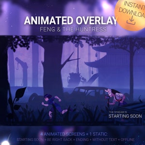 Superposición animada, DBD La cazadora (Anna) persiguiendo a Feng min, estilo anime de superposición dbd, Stream Bundle Persiguiendo escenas x5