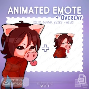 Emote de twerking de cerdo animado DBD / Emoji de baile de Amanda / Superposición de Twitch, Alerta / Emotes asesinos Twitch, Discord