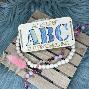 Geldgeschenk Karte Holz Geld verpacken Holzkarte Einschulung Schulkind Schule Laser Geschenk Geldkarte personalisiert Gravur Kind