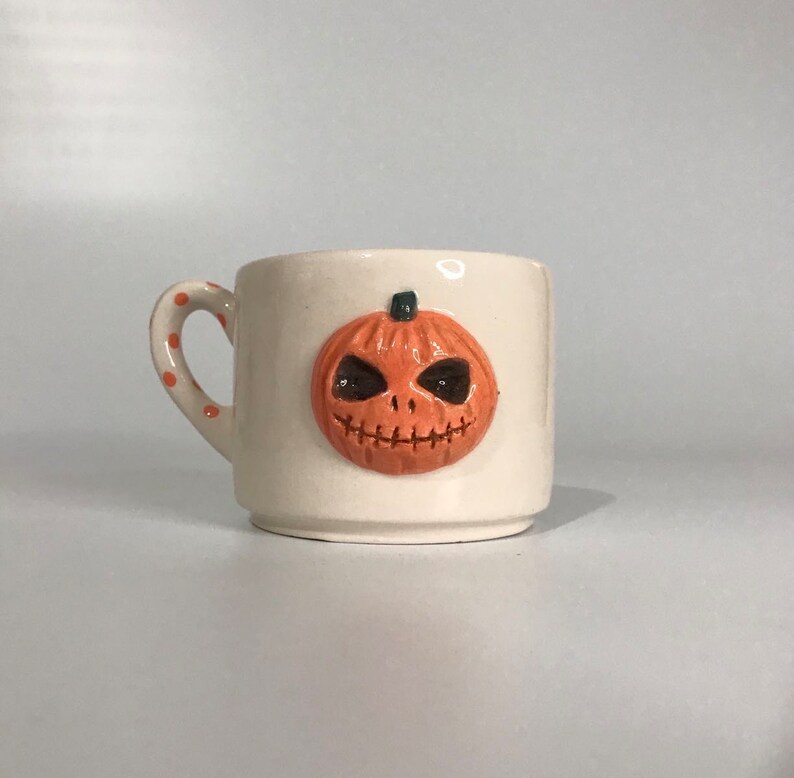 Halloween Coffee Mugs 3 Different Unique Handmade Ceramic Etsy