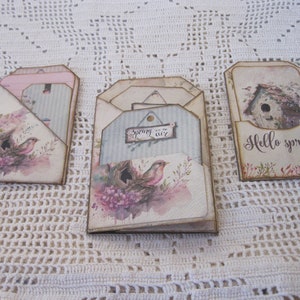 Spring Is In the Air Journal Folio Folder Plus 2 – Pockets / 3 Piece Set / Journal Ephemera -Tags - Cards-Pockets / Gift for Her / Handmade