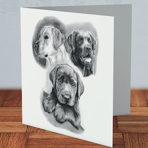 Labrador - Grußkarte | Karte für Hundeliebhaber, Labrador, Karte für Freund, Hundebesitzer, Karte für Mama, für alle Gelegenheiten, handgemachte Karte, Schokolade, Haustier