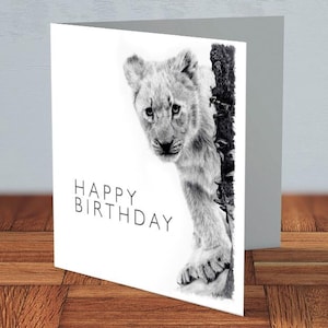 Lion cub - Birthday card | animal lover, mum birthday, dad birthday, card for her, card for him, wildlife card, animal lover, wildlife