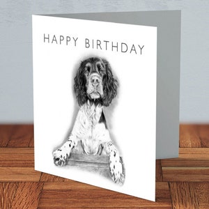 épagneul Springer - Carte d'anniversaire | amoureux des chiens, propriétaire de springer, anniversaire d'un ami, anniversaire de chien, carte pour maman, carte pour papa, fait main, propriétaire d'animal de compagnie