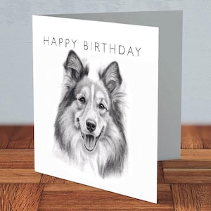 Biglietto di auguri per compleanno di un cane da pastore scozzese a pelo ruvido / Biglietto di auguri per cani Lassie per amanti dei cani / Regalo per un cane da pastore scozzese / Dolce compleanno per cani / Biglietto di auguri per amanti degli animali / Proprietario di un cane da pastore scozzese