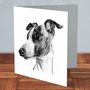 Whippet - Grußkarte | Hundeliebhaber, Whippet Besitzer, Geschenk für Freund, Dankes-Karte, Karte für Mama, Karte für Papa, handgemachte Karte