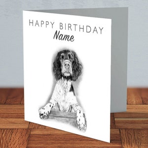 Épagneul Springer - Carte d'anniversaire personnalisée | amoureux des chiens, propriétaire de chien, anniversaire d'un ami, anniversaire de chien, carte pour maman, pour papa, carte faite main
