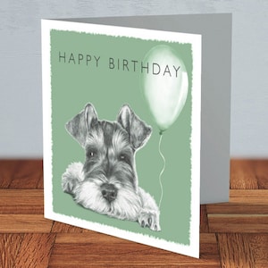 Schnauzer (groen) - verjaardagskaart | eigenaar schnauzer, hondenliefhebber, schnauzer moeder, schnauzer vader, voor haar, dwergschnauzer, hond verjaardag