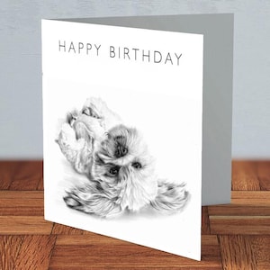 Shih Tzu Lhasa Apso Spelen - Verjaardagskaart | hondenbezitter, shih-tzu-moeder, shih-tzu-vader, kaart voor haar, verjaardag van de hond, shih-tzu-eigenaar