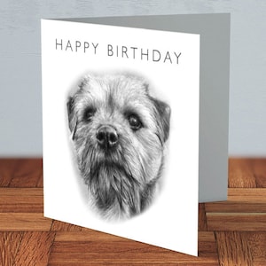 Border Terrier - Carte d'anniversaire | amoureux des chiens, propriétaire d'un border terrier, anniversaire d'un ami, anniversaire de chien, carte pour maman, carte pour papa, carte faite main