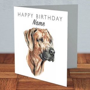 Rhodesian Ridgeback - Geburtstagskarte in Handarbeit | Karte für Mama, Karte für Papa, handgemachte Karte, für Hundeliebhaber, Geburtstagskarte für Hunde, Haustierbesitzer