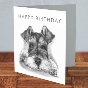 Schnauzer - Verjaardagskaart | hondenliefhebber, schnauzereigenaar, verjaardag vriend, verjaardag hond, kaart voor moeder, kaart voor vader, handgemaakte kaart, huisdiereigenaar
