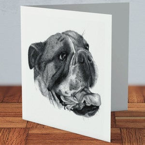 Bulldog inglese - Biglietto di auguri / amante dei cani, bulldog, biglietto per amico, proprietario di cane, biglietto per mamma, biglietto per papà, biglietto fatto a mano, proprietario di animale domestico