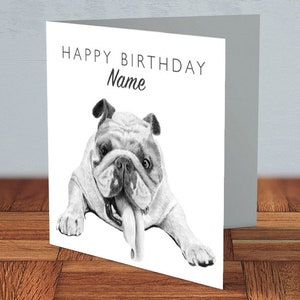 Britse Bulldog - Gepersonaliseerde verjaardagskaart | hondenliefhebber, verjaardag vriend, verjaardag hond, voor moeder, kaart voor vader, handgemaakte kaart, huisdiereigenaar