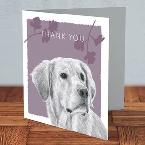 Biglietto di ringraziamento Golden Retriever, regalo per amanti dei cani, mamma Retriever, papà Retriever, biglietto per lei, biglietto per lui, cane, amante dei Retriever, grazie