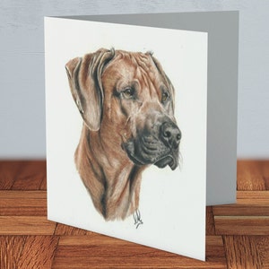 Rhodesian Ridgeback - Grußkarte | Ridgeback Besitzer, Karte für Freund, Hundebesitzer, Karte für Mama, Karte für Papa, handgemacht, Haustierbesitzer