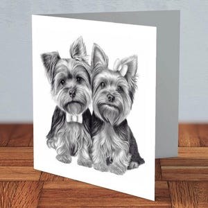 Yorkshire Terrier - Biglietto di auguri / amante dei cani, tutte le occasioni, mamma yorkie, papà yorkie, biglietto per lei, biglietto per lui, biglietto yorkshire, opera d'arte