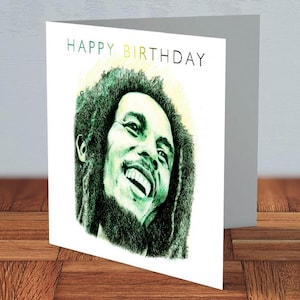 Bob Marley - Verjaardagskaart | bob marley en de wailers, bob marley-fan, verjaardagskaart voor hem voor haar, Jamaicaans, rastafari, vader verjaardag