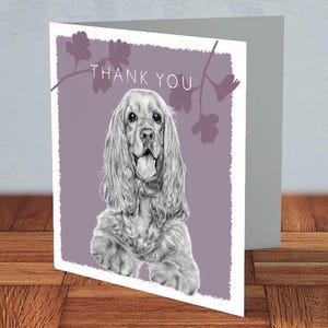 Carte de remerciement cocker - cadeau pour amoureux des chiens, maman épagneul, papa cocker anglais, carte pour elle, carte pour lui, fête des chiens, amoureux des épagneuls