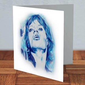 Mick Jagger - Grußkarte | für ihn, für sie, die Rolling Stones, Rock and Roll, Rolling Stones-Fan, jede Gelegenheit, Künstler entworfen