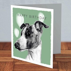 Whippet - Geburtstagskarte | Hundeliebhaber, Whippet Besitzer, Geschenk für Freund, Dankes-Karte, Karte für Mama, Karte für Papa, handgemachte Karte