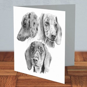 Dackel - Grußkarte | Dackel, Dackel Mama, Dackel Papa, Karte für Sie, Karte für Ihn, Hundebesitzer, Tierbesitzer, jeder Anlass, Kunst