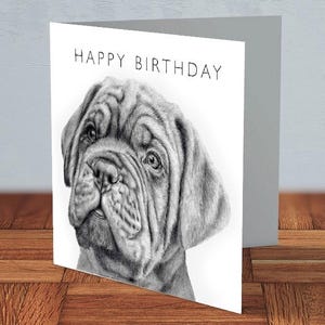 Bordeauxdog-puppy - verjaardagskaart | hondenliefhebber, mastiffeigenaar, verjaardag vriend, verjaardag hond, kaart voor moeder, voor vader, hondenbezitter