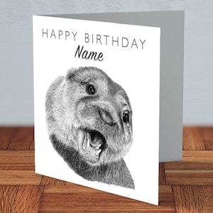 Lontra - Biglietto di compleanno personalizzato / amante degli animali, compleanno di un amico, compleanno della fauna selvatica, biglietto per la mamma, biglietto per il papà, biglietto fatto a mano, fauna selvatica
