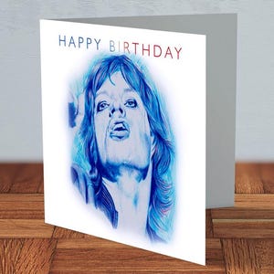 Mick Jagger - Tarjeta de cumpleaños / los rolling stones, cumpleaños de papá, cumpleaños de mamá, cumpleaños de un amigo, para él, para ella, cumpleaños de rock and roll