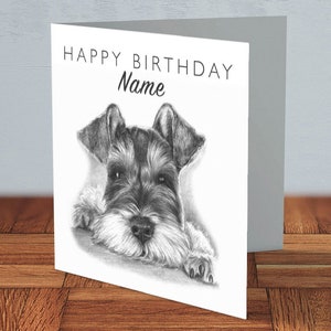 Schnauzer - Tarjeta de cumpleaños personalizada / amante de los perros, cumpleaños de un amigo, cumpleaños de un perro, tarjeta para mamá, tarjeta para papá, tarjeta hecha a mano, dueño de una mascota