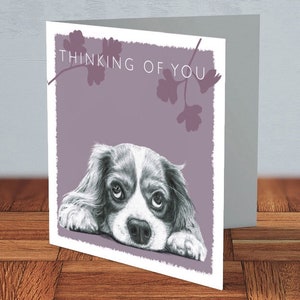 Cavalier King Charles Spaniel Thinking Of You Card, regalo per amanti dei cani, mamma Spaniel, papà Spaniel, biglietto per lei, biglietto per lui, amante dei cani, Spaniel