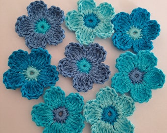 Crochet flowers crochet applique patch applique 8 pcs.