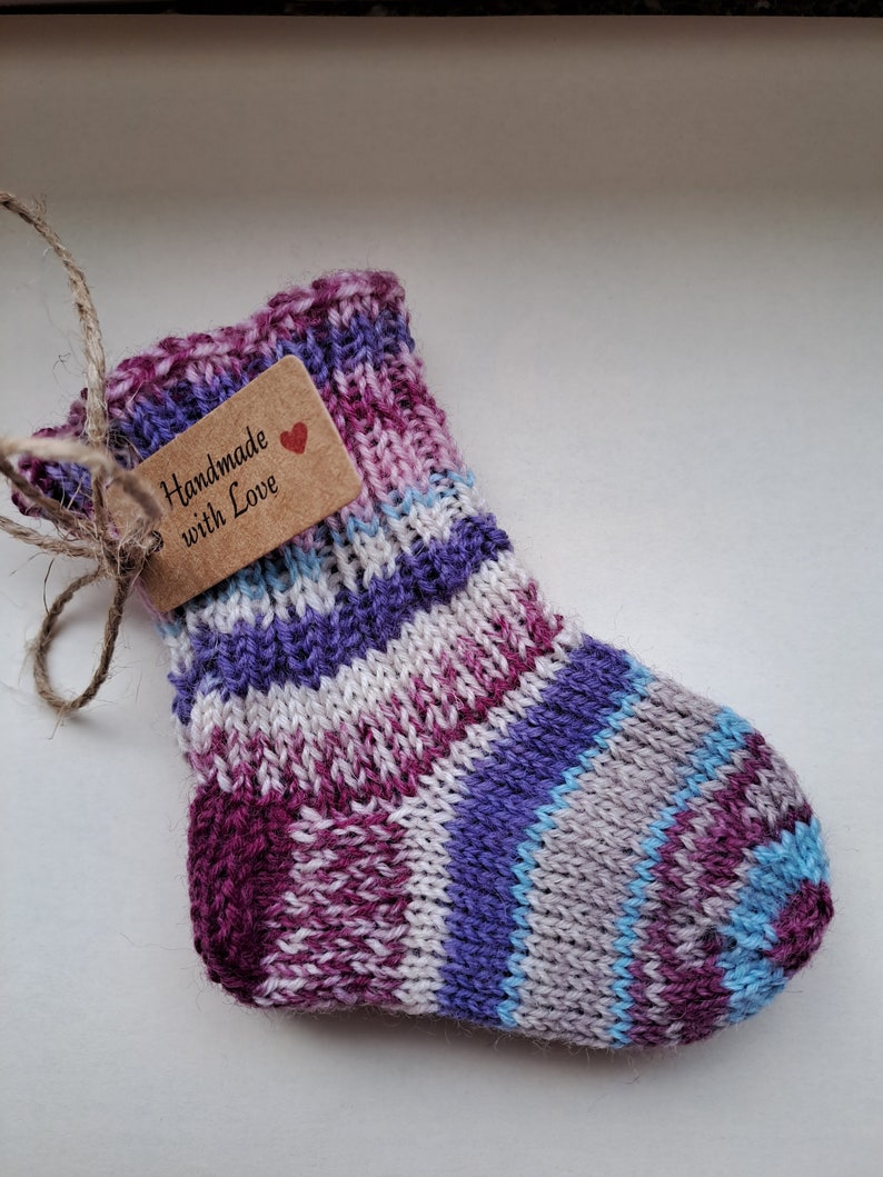 Hand-knitted baby socks, wool first socks, size 15/16 0 to 3 months 5