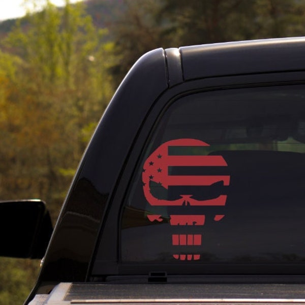 Punisher Decal,  Punisher Flag Decal, Window Decal, Car Decal, Truck Decal