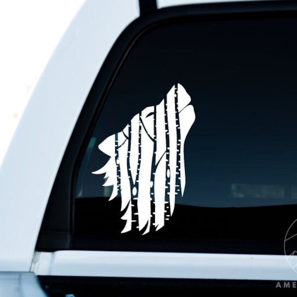 Howling Wolf Decal Etsy