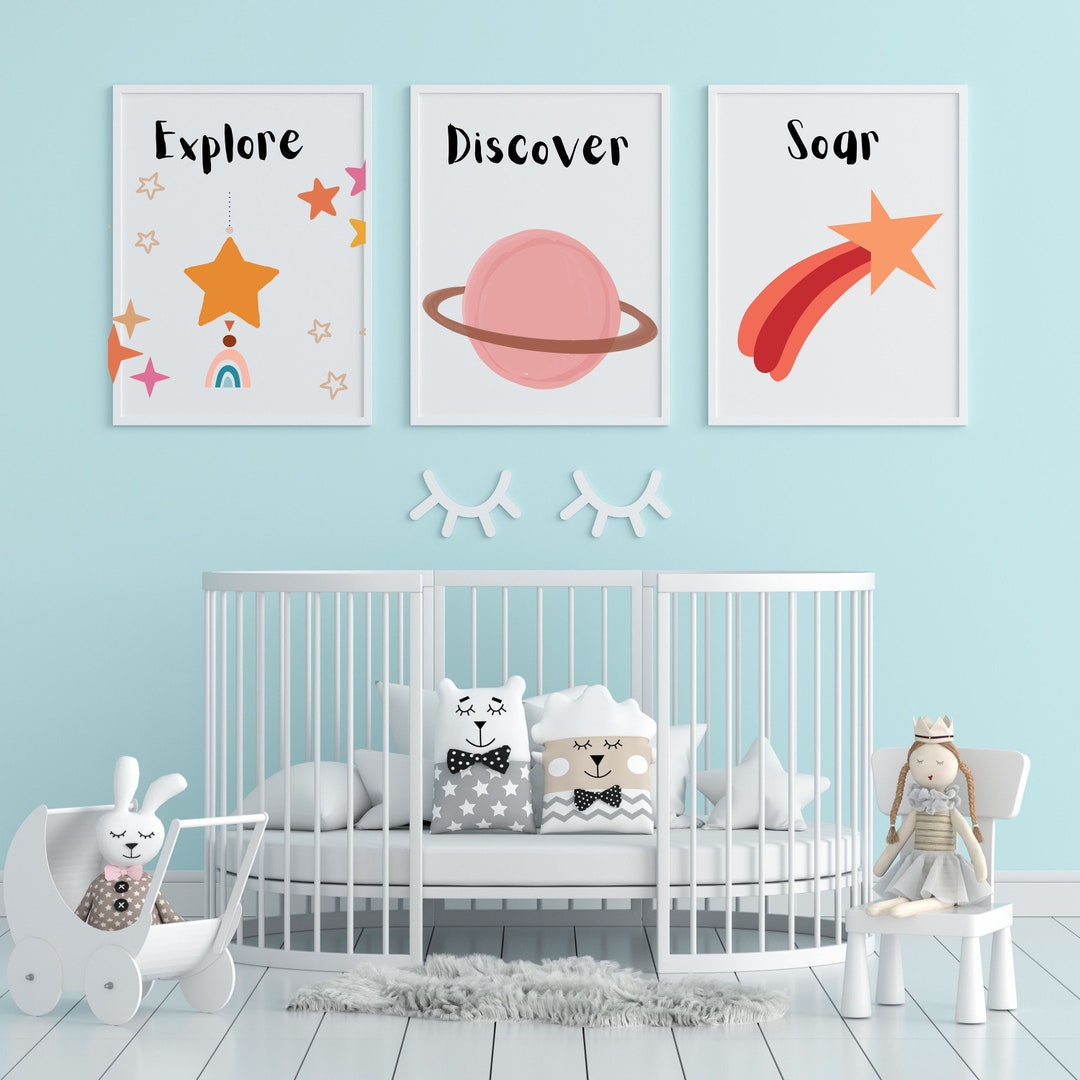 Boho Nursery Decor Set of 3 Boho Kids Room Art Neutral Color Print ...