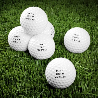 GOLF BALLS - funny golf balls - Stop touching my balls - gift for golfer -  set of 3 golf balls