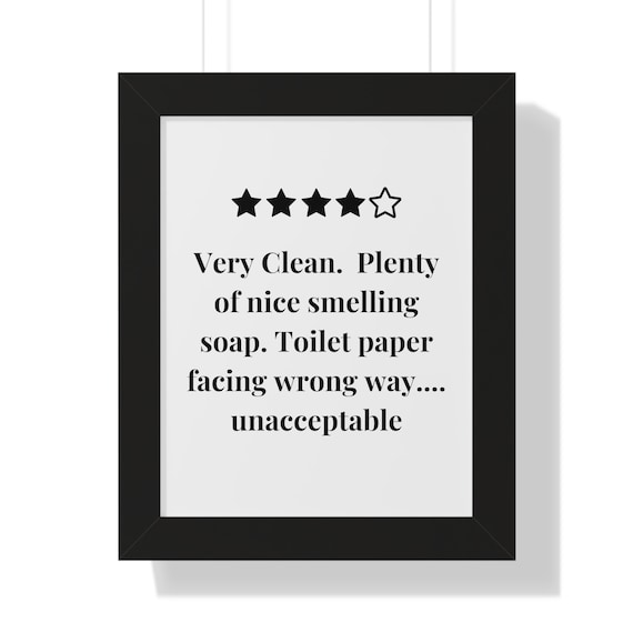 Funny Zen Bathroom Signs - y2k Quirky Home Decor - Framed Vanity Wall Art Bestseller